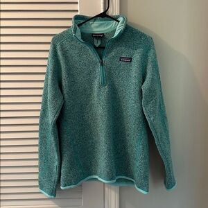 Patagonia Light Green 1/4-Zip Better Sweater Fleece Pullover